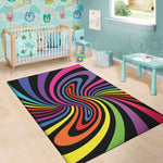 Rainbow Torus Psychedelic Print Area Rug