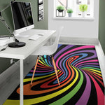 Rainbow Torus Psychedelic Print Area Rug