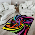 Rainbow Torus Psychedelic Print Area Rug