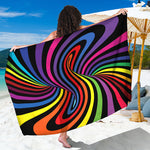 Rainbow Torus Psychedelic Print Beach Sarong Wrap