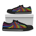 Rainbow Torus Psychedelic Print Black Low Top Sneakers