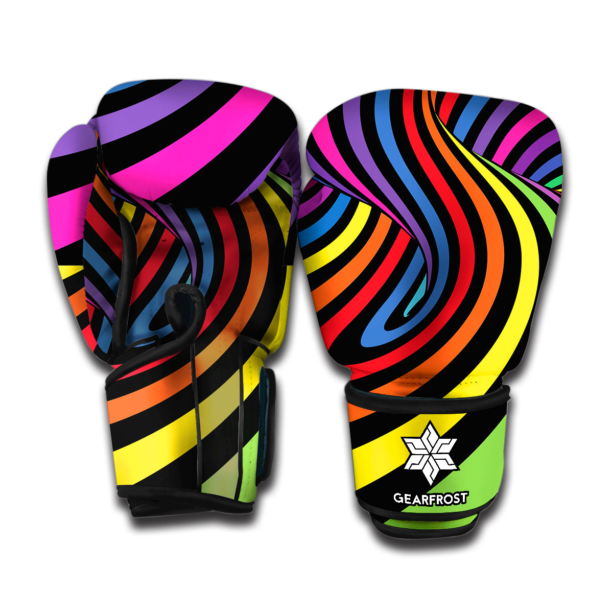 Rainbow Torus Psychedelic Print Boxing Gloves