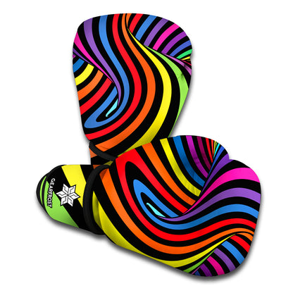 Rainbow Torus Psychedelic Print Boxing Gloves