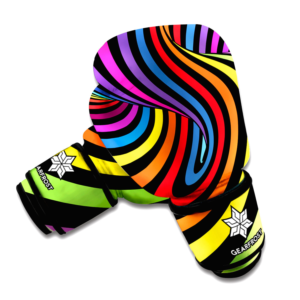 Rainbow Torus Psychedelic Print Boxing Gloves