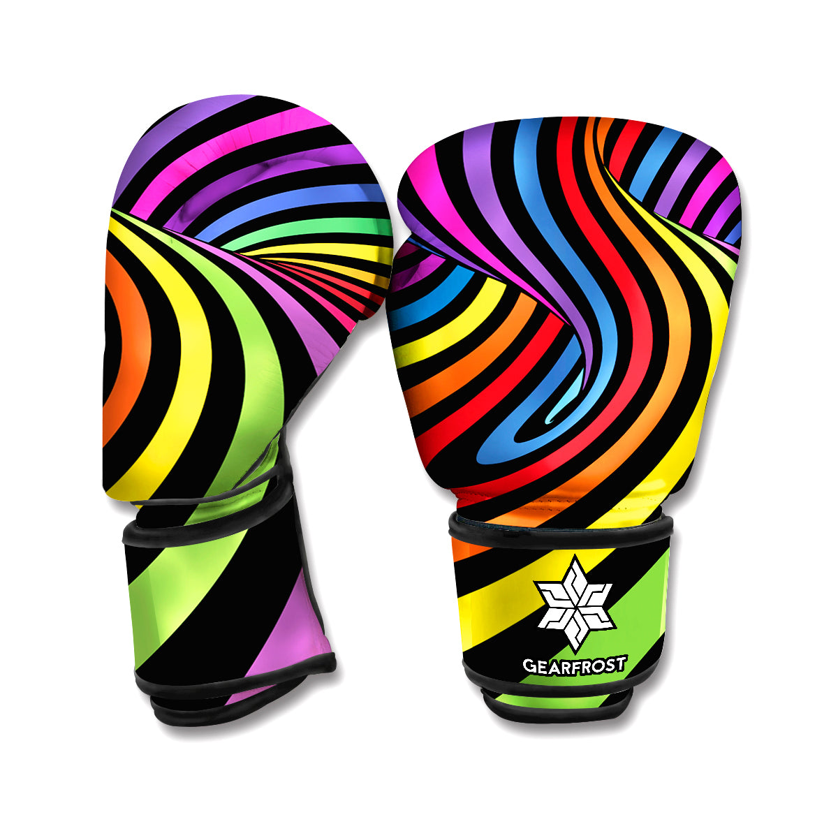 Rainbow Torus Psychedelic Print Boxing Gloves