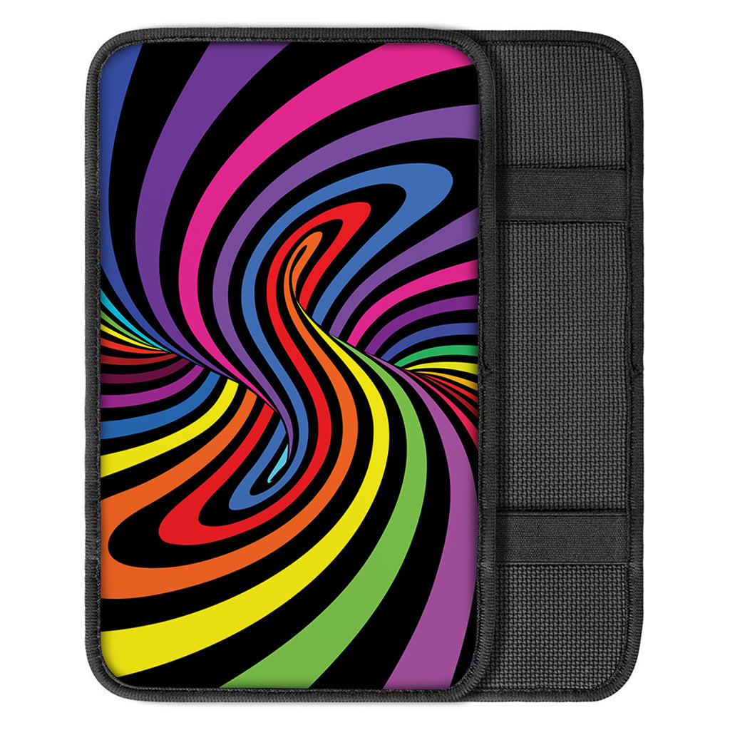 Rainbow Torus Psychedelic Print Car Center Console Cover