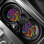 Rainbow Torus Psychedelic Print Car Coasters