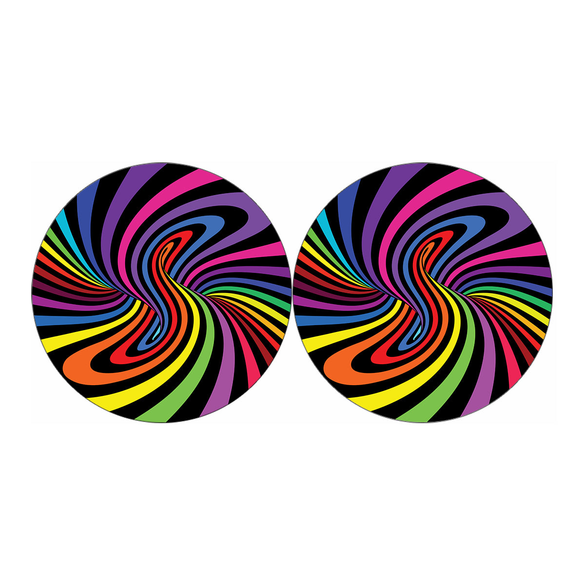 Rainbow Torus Psychedelic Print Car Coasters