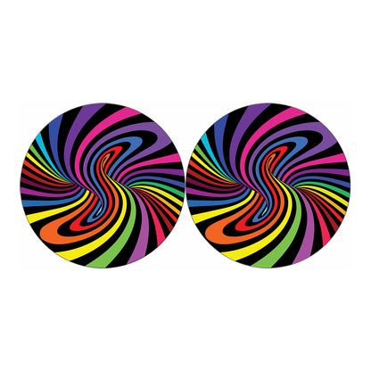 Rainbow Torus Psychedelic Print Car Coasters