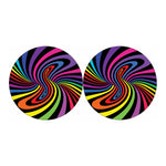 Rainbow Torus Psychedelic Print Car Coasters