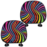 Rainbow Torus Psychedelic Print Car Headrest Covers