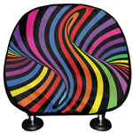 Rainbow Torus Psychedelic Print Car Headrest Covers
