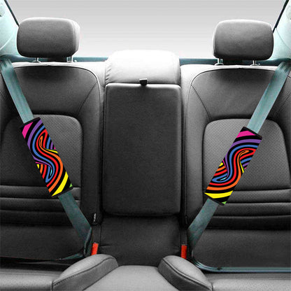 Rainbow Torus Psychedelic Print Car Seat Belt Covers