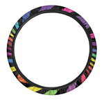 Rainbow Torus Psychedelic Print Car Steering Wheel Cover