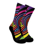 Rainbow Torus Psychedelic Print Crew Socks