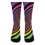 Rainbow Torus Psychedelic Print Crew Socks