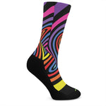 Rainbow Torus Psychedelic Print Crew Socks