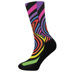 Rainbow Torus Psychedelic Print Crew Socks