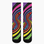 Rainbow Torus Psychedelic Print Crew Socks