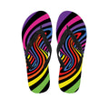 Rainbow Torus Psychedelic Print Flip Flops