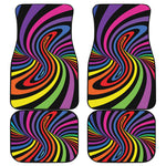 Rainbow Torus Psychedelic Print Front and Back Car Floor Mats