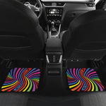 Rainbow Torus Psychedelic Print Front and Back Car Floor Mats