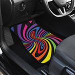 Rainbow Torus Psychedelic Print Front and Back Car Floor Mats