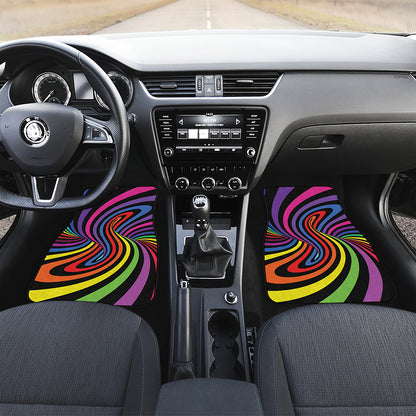 Rainbow Torus Psychedelic Print Front Car Floor Mats