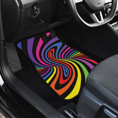 Rainbow Torus Psychedelic Print Front Car Floor Mats