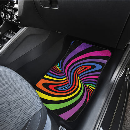 Rainbow Torus Psychedelic Print Front Car Floor Mats