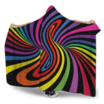 Rainbow Torus Psychedelic Print Hooded Blanket