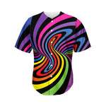 Rainbow Torus Psychedelic Print Men's Baseball Jersey