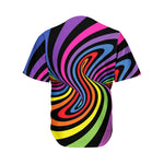 Rainbow Torus Psychedelic Print Men's Baseball Jersey