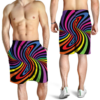 Rainbow Torus Psychedelic Print Men's Shorts