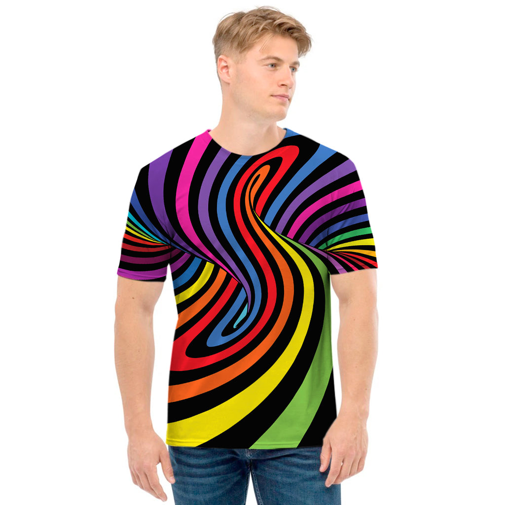 Rainbow Torus Psychedelic Print Men's T-Shirt