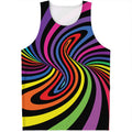 Rainbow Torus Psychedelic Print Men's Tank Top