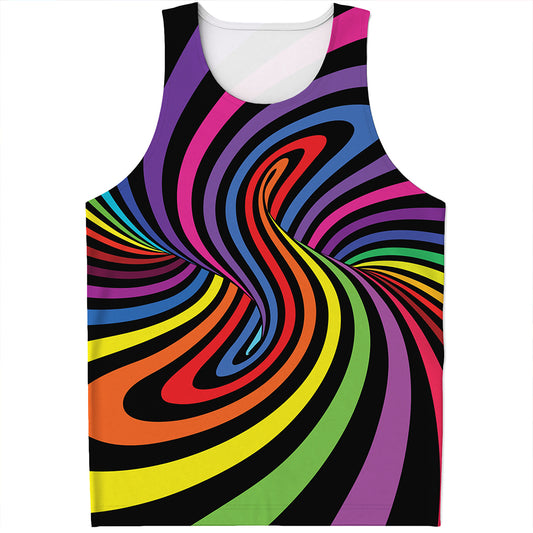Rainbow Torus Psychedelic Print Men's Tank Top