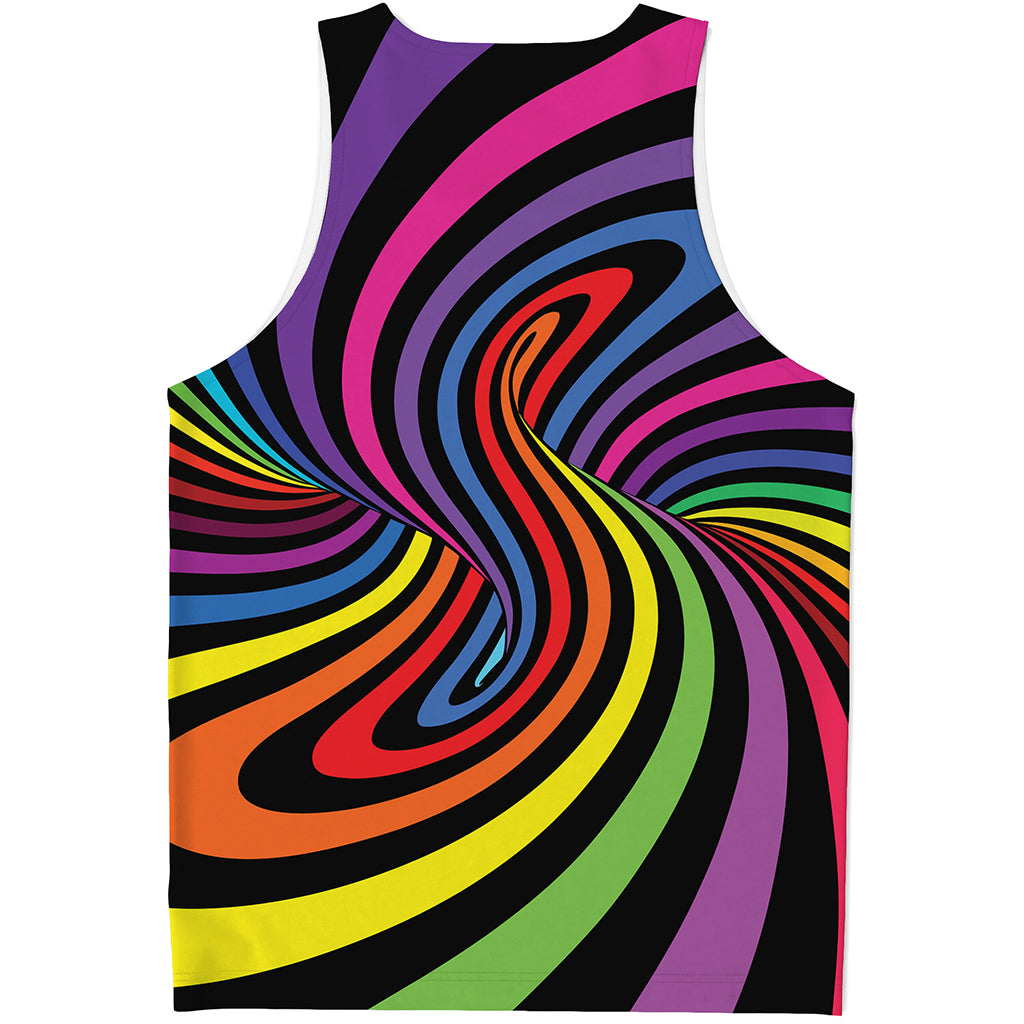 Rainbow Torus Psychedelic Print Men's Tank Top