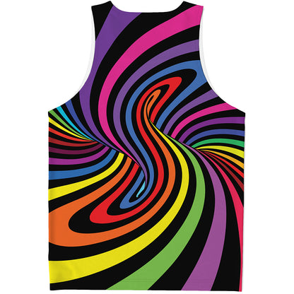 Rainbow Torus Psychedelic Print Men's Tank Top