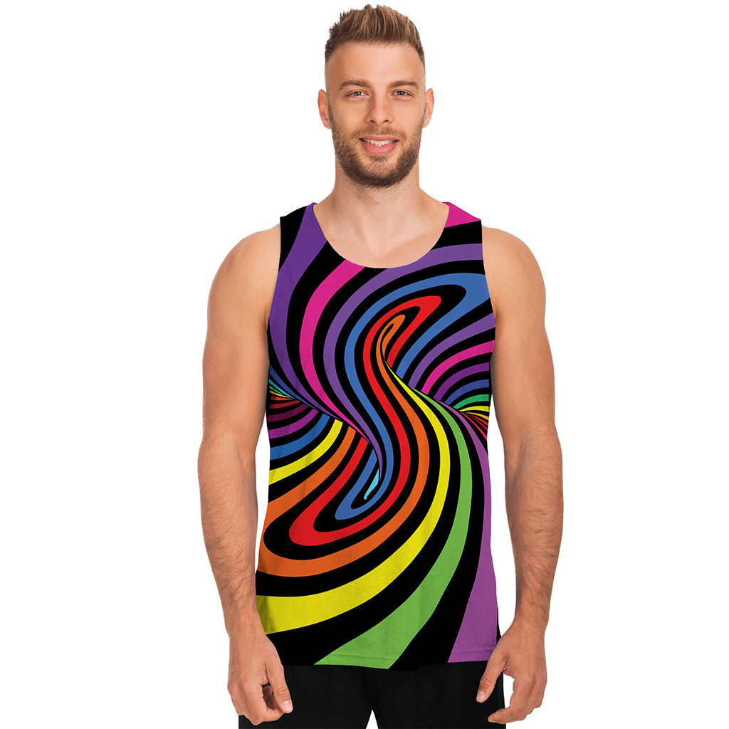 Rainbow Torus Psychedelic Print Men's Tank Top