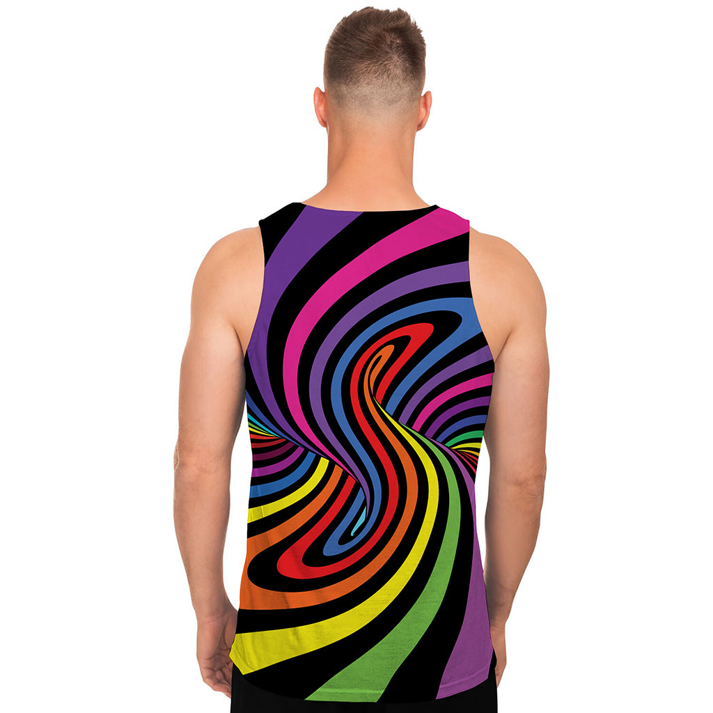 Rainbow Torus Psychedelic Print Men's Tank Top