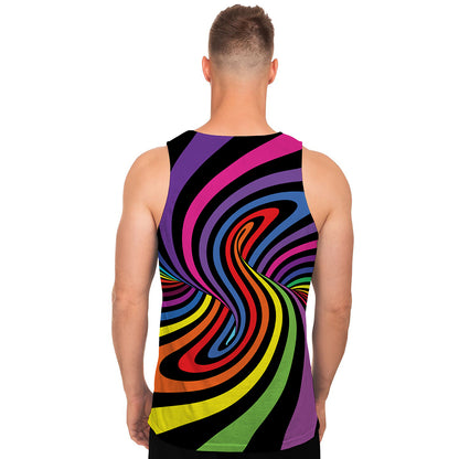 Rainbow Torus Psychedelic Print Men's Tank Top