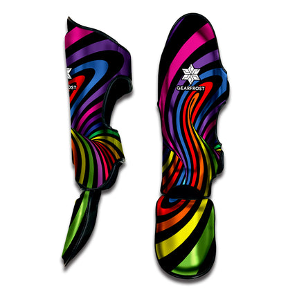 Rainbow Torus Psychedelic Print Muay Thai Shin Guard