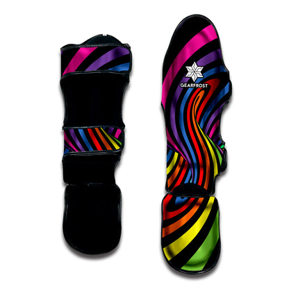 Rainbow Torus Psychedelic Print Muay Thai Shin Guard