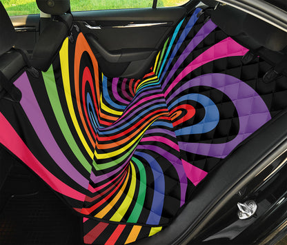 Rainbow Torus Psychedelic Print Pet Car Back Seat Cover