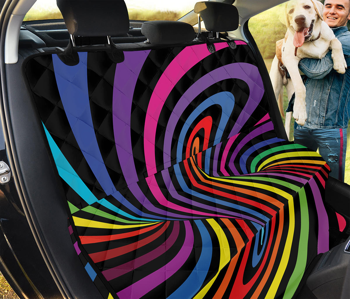 Rainbow Torus Psychedelic Print Pet Car Back Seat Cover