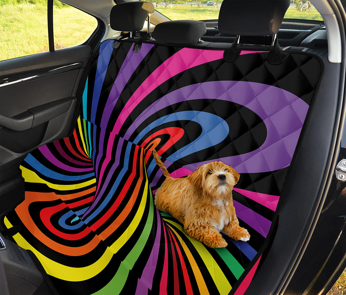 Rainbow Torus Psychedelic Print Pet Car Back Seat Cover