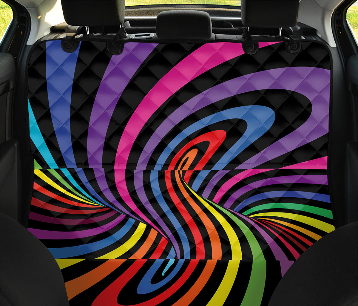 Rainbow Torus Psychedelic Print Pet Car Back Seat Cover