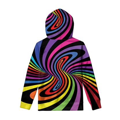 Rainbow Torus Psychedelic Print Pullover Hoodie