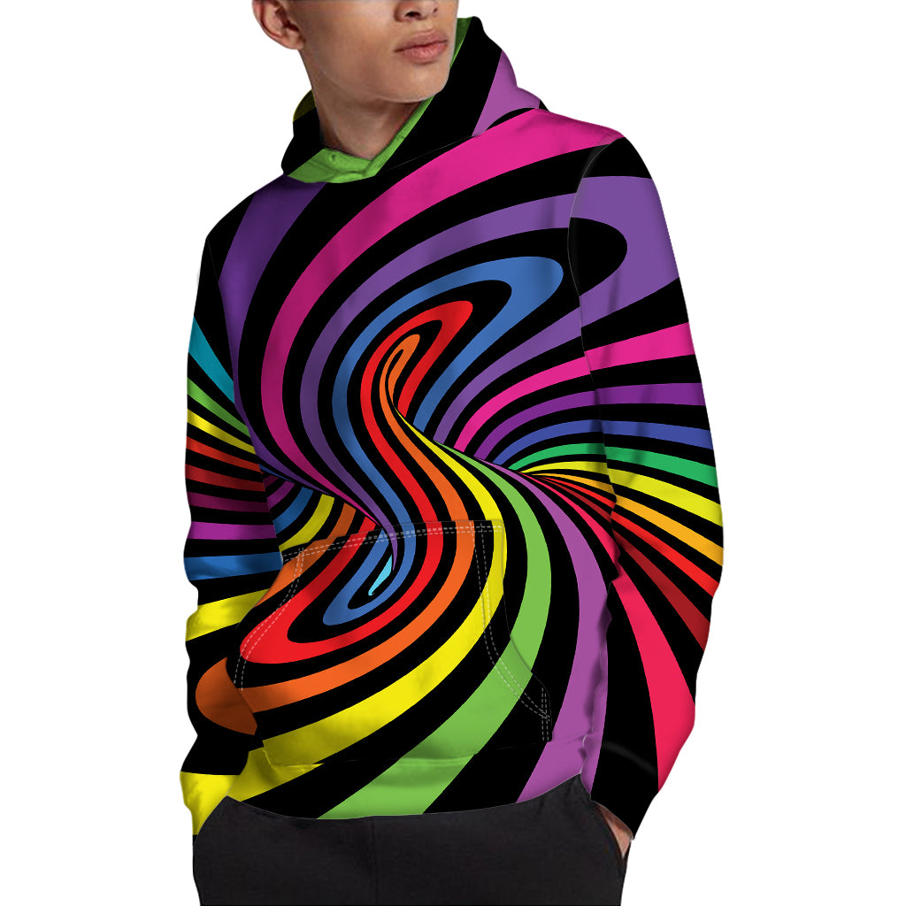 Rainbow Torus Psychedelic Print Pullover Hoodie